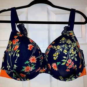 Lane Bryant Blue/Orange Floral Bra 44DD